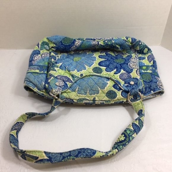 Vera Bradley Quilted Blue Green White Multi Compartments Quilted Shoulder Bag - Picture 2 of 16